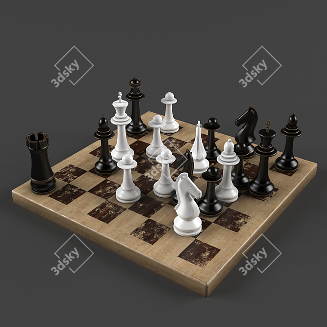 Classic Chess Set 3D model image 1