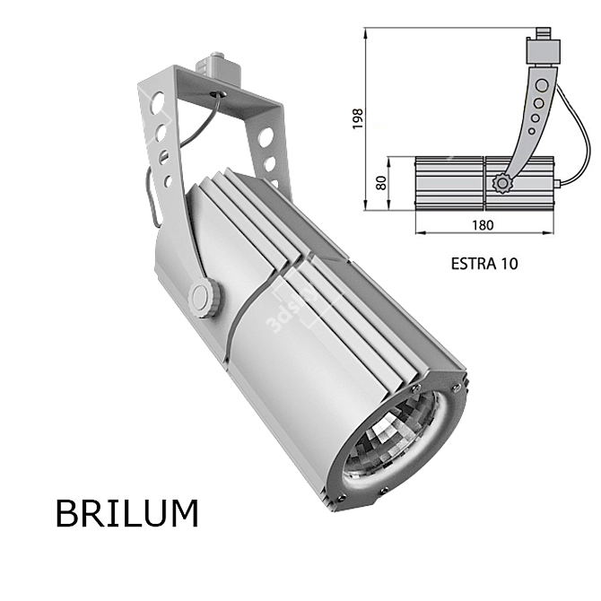 BRILUM ESTRA 10 Silver Track Lighting 3D model image 1