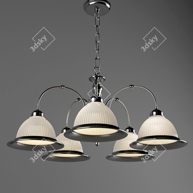 American Diner Chandelier: Vintage Elegance 3D model image 1