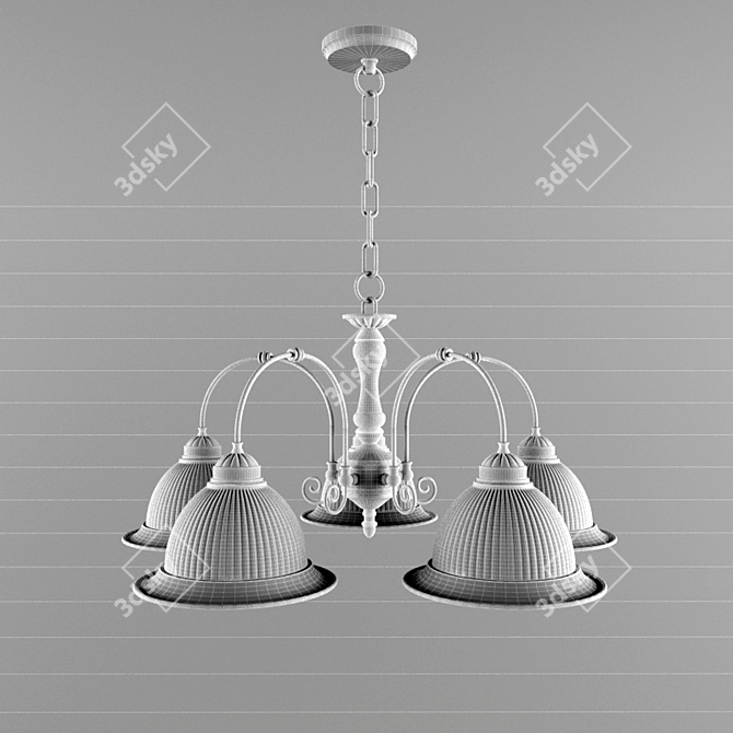 American Diner Chandelier: Vintage Elegance 3D model image 3