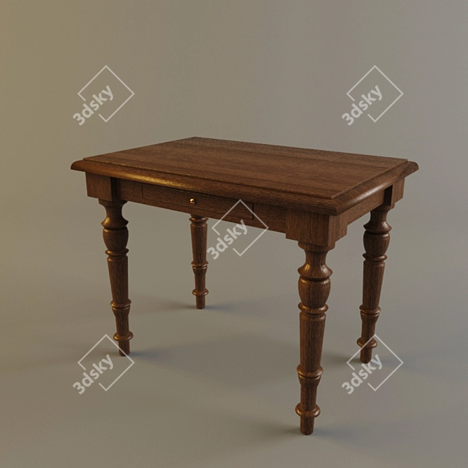 Classic Clerk Desk 3D model image 1