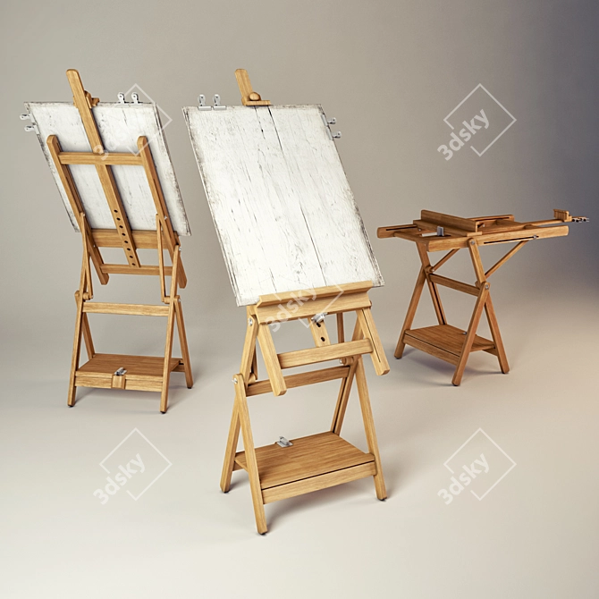 Versatile Easel: Vertical & Horizontal Options 3D model image 1