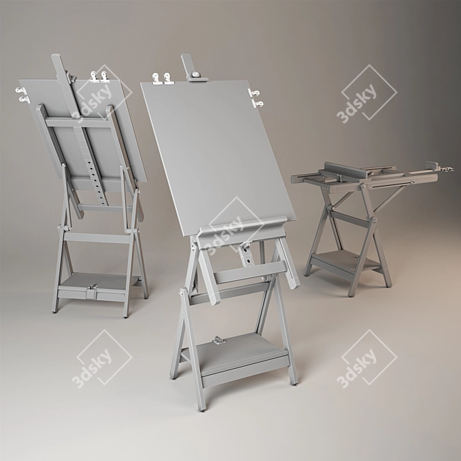 Versatile Easel: Vertical & Horizontal Options 3D model image 2