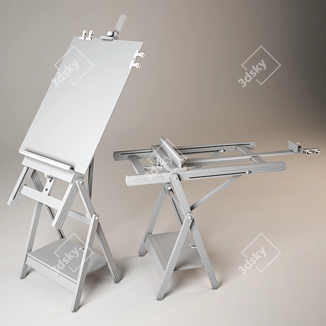 Versatile Easel: Vertical & Horizontal Options 3D model image 3