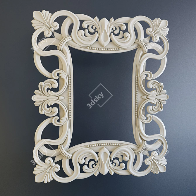 Elegant Ornamented Picture Frame 3D model image 2