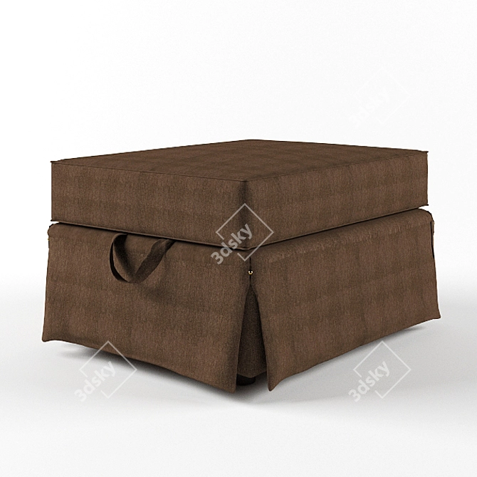 Cozy Footstool in Grey & Brown 3D model image 3