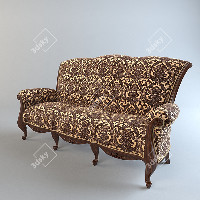 Elegant Comfort: Classic Sofa 3D model image 2