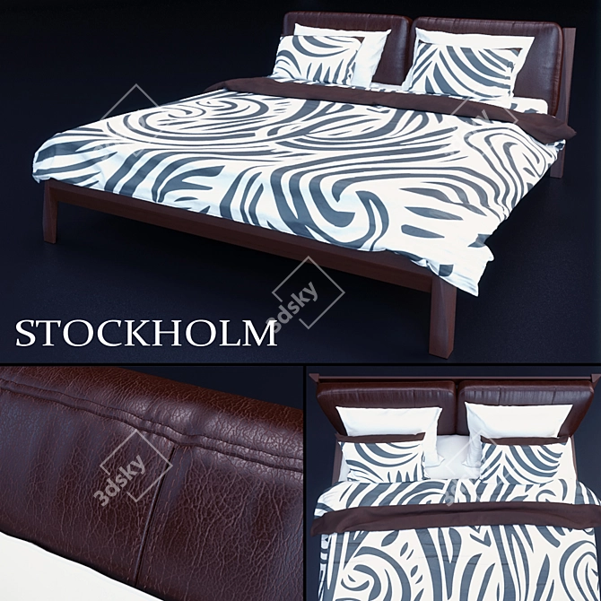 Stockholm Bed: Elegant and Spacious 3D model image 1