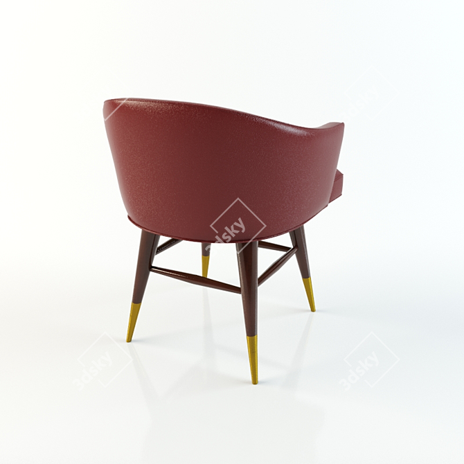 Vintage Dunbar Leather Swivel Chair 3D model image 3