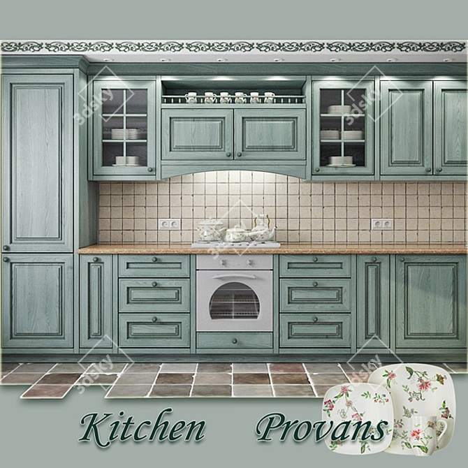 Custom Provence Kitchen 3D model image 1