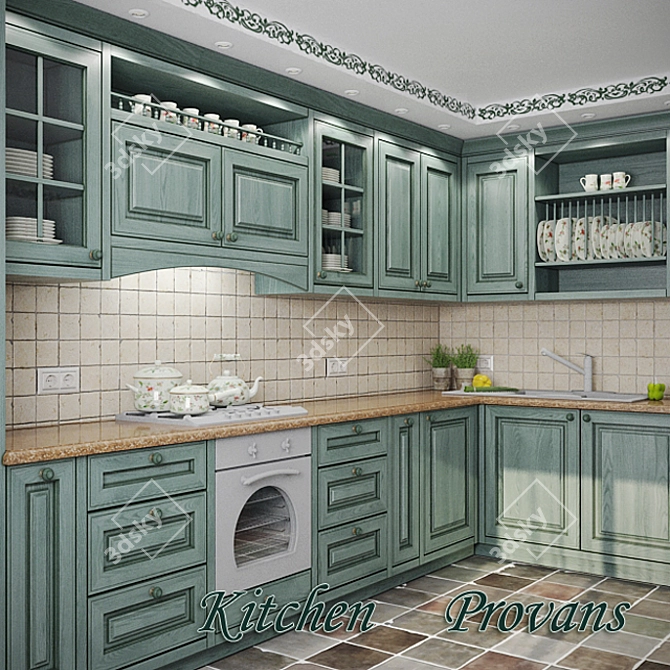 Custom Provence Kitchen 3D model image 2