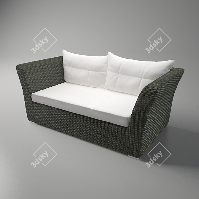 Title: Rattan Comfort Sofa 3D model image 1