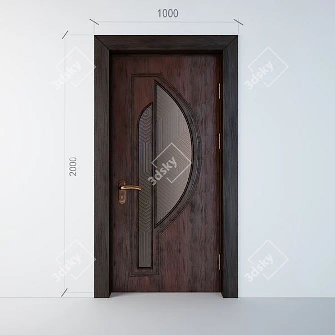 Modern Room Door 3D model image 1