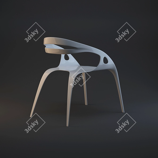 Futuristic Go Stacking Chair 3D model image 2