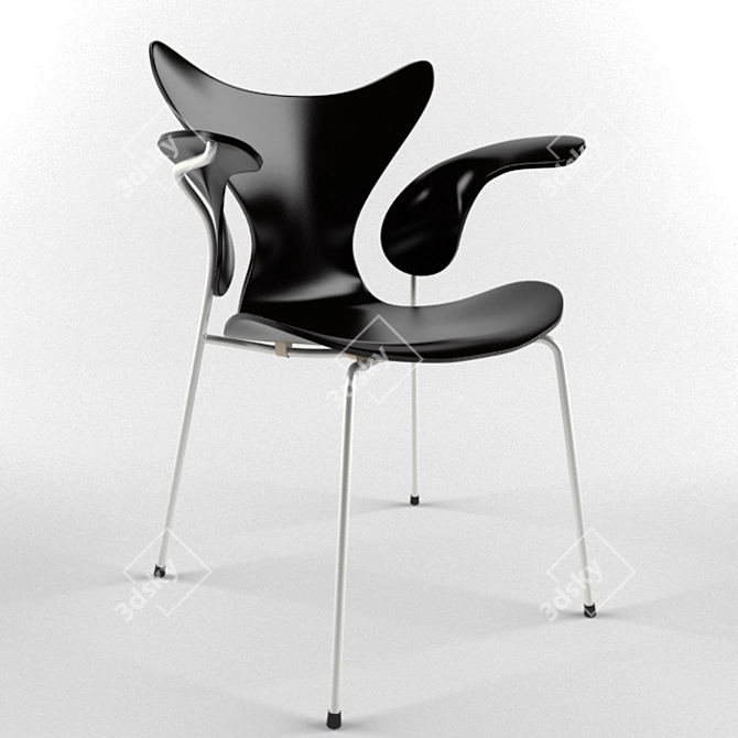 Luxe Lily 3208 Armchair: Elegant, Comfortable, and Compact 3D model image 1