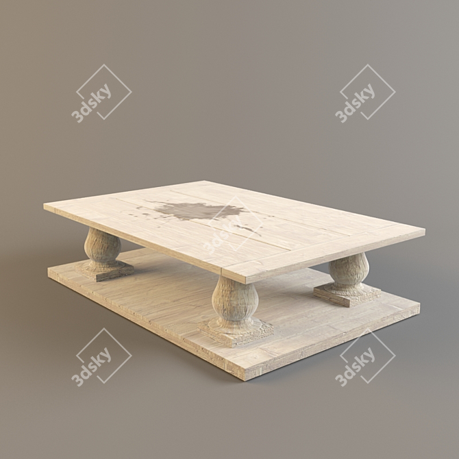 Antique Inspired Coffee Table 3D model image 1