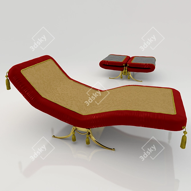 Italian Design Chaise Lounge 3D model image 1