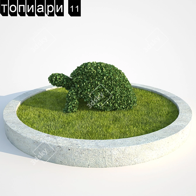 Turtle Topiary: Greenery Harmony 3D model image 1