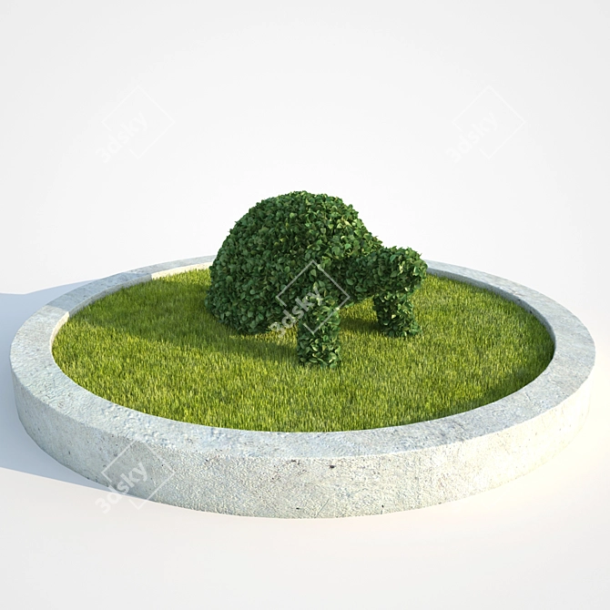 Turtle Topiary: Greenery Harmony 3D model image 2