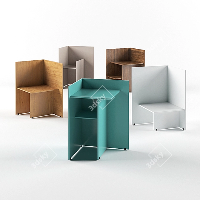 Judd Bedside Table - Stylish and Compact Storage 3D model image 1