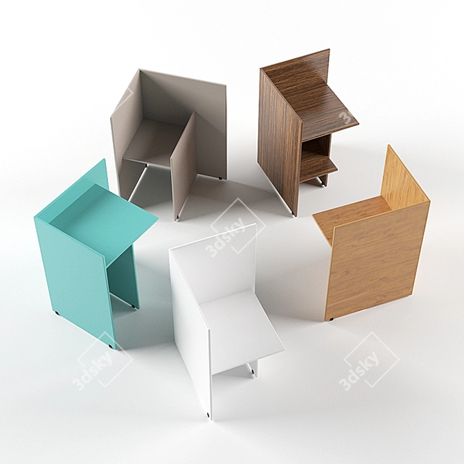 Judd Bedside Table - Stylish and Compact Storage 3D model image 2