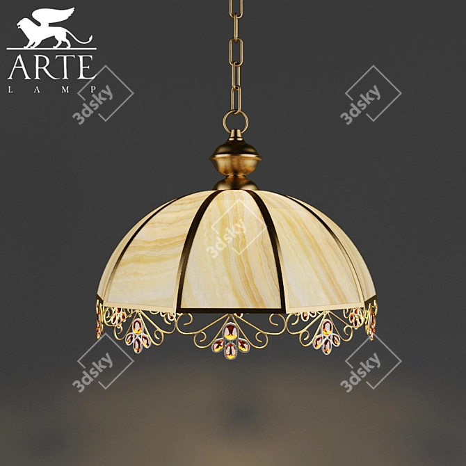 Arte Lamp A7862SP-1AB: Antique Bronze Suspension Light 3D model image 1