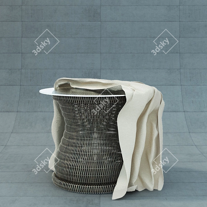 Rustic Wicker Table for 2 3D model image 1