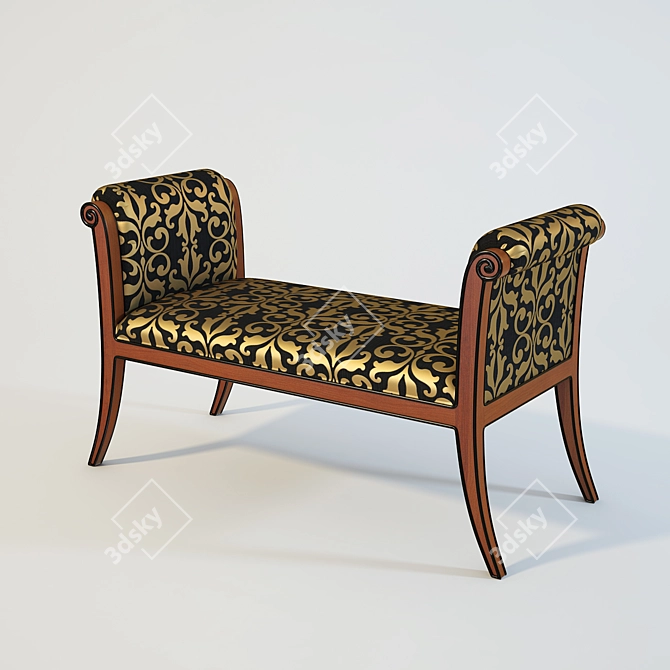 Classic Cherry Bench ROBERTO 3D model image 1