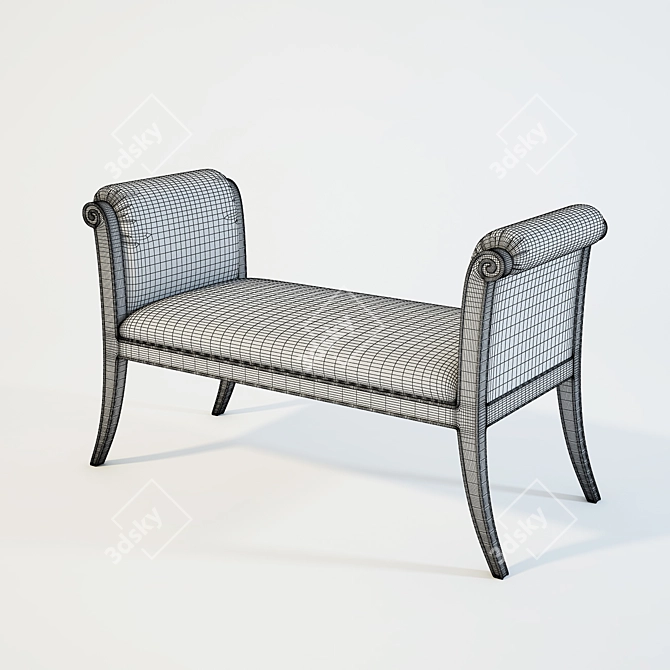 Classic Cherry Bench ROBERTO 3D model image 2