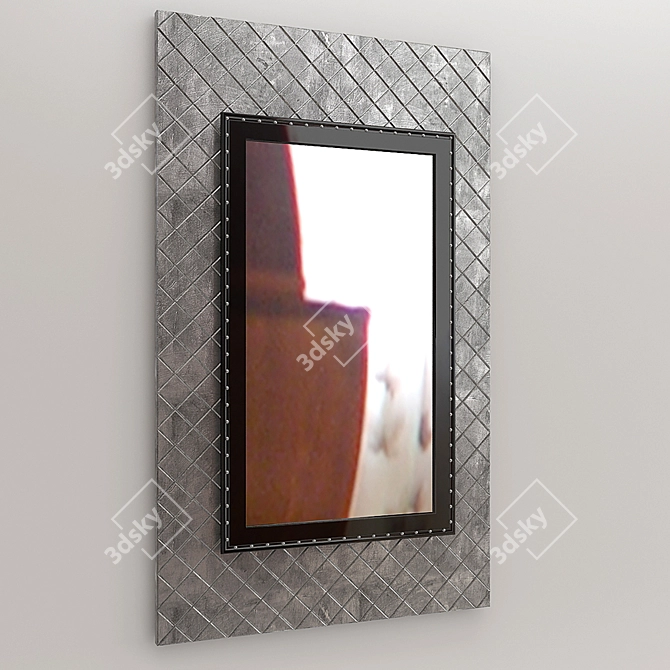 Stylish Mirror with Decor Panel 3D model image 1