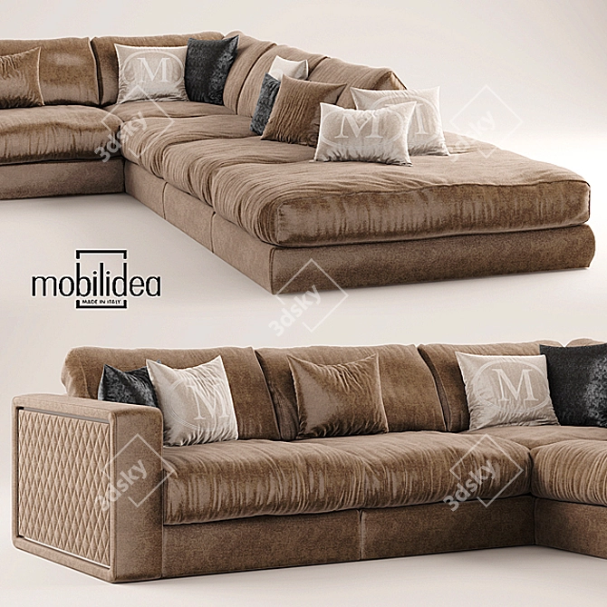 Title: Modern Thomas Sofa by Mobilidea 3D model image 2