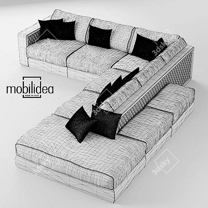 Title: Modern Thomas Sofa by Mobilidea 3D model image 3