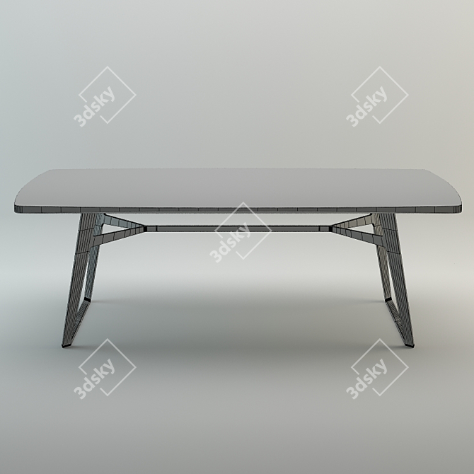 Elegant Poliform Clipper Dining Table 3D model image 2
