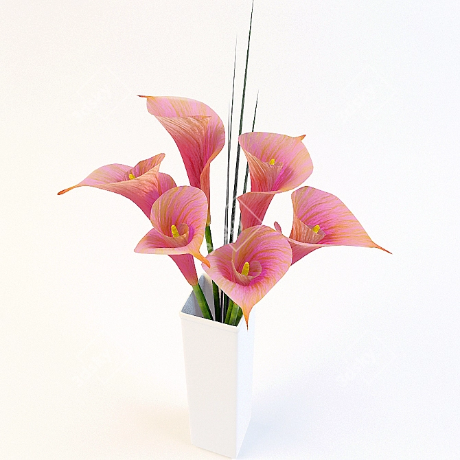 Elegant Straus Flowers 3D model image 1