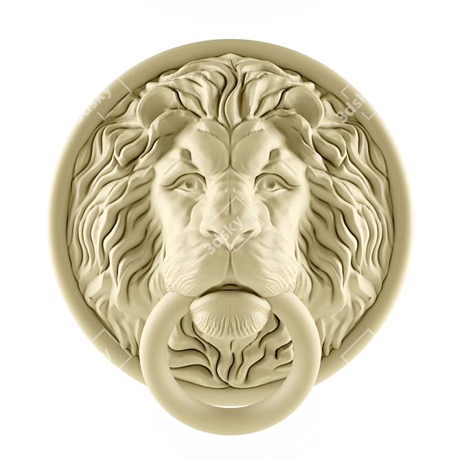 Lions Head Sculpture 3D model image 1