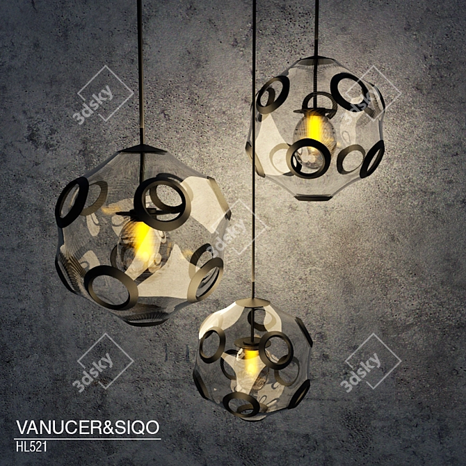 Modern Ceiling Light Set HL521 3D model image 1