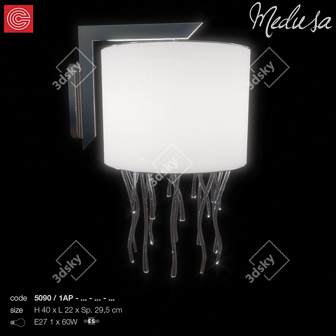 Medusa Art Wall Sconce 400mm 3D model image 1