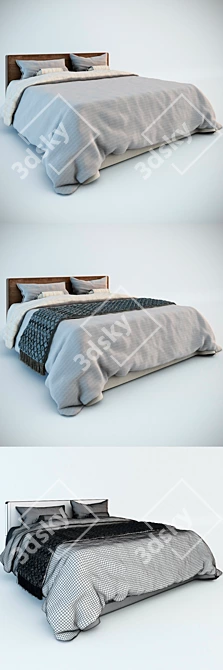 Max Bed: Detachable Plaid, VRay Materials 3D model image 1