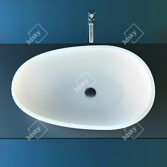 Luxury White Lacava Sink 3D model image 2