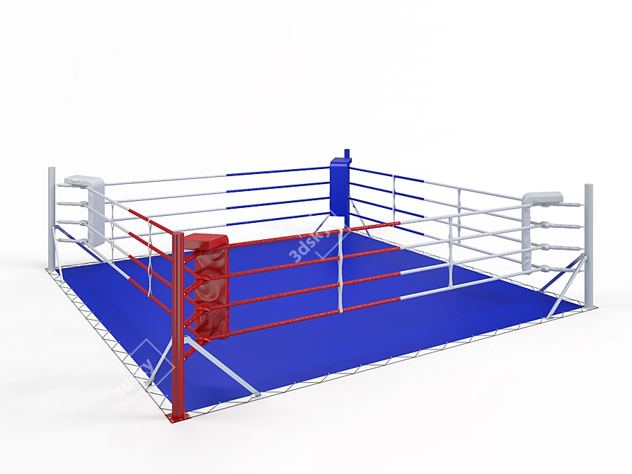  "Materyk" Boxing Ring - Corner Supports & Wrinkle Texture 3D model image 1