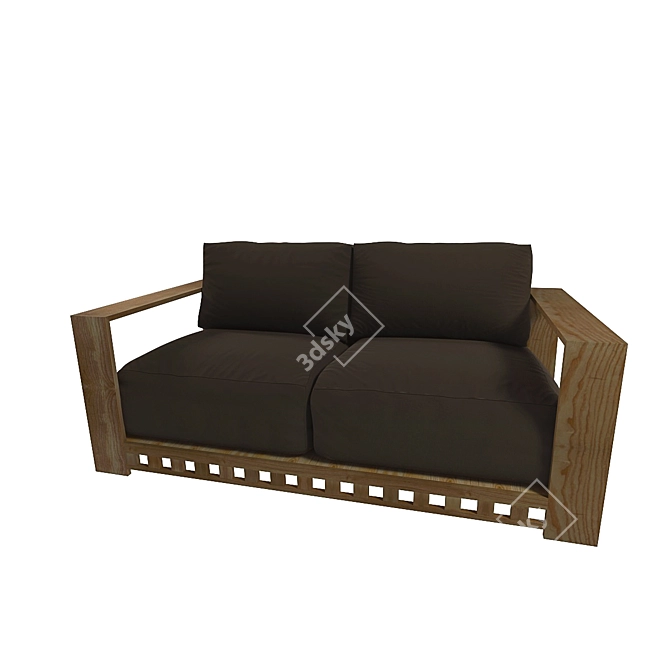 Meridiani Open Air Garden Set: Sofa, Chair & Table 3D model image 1