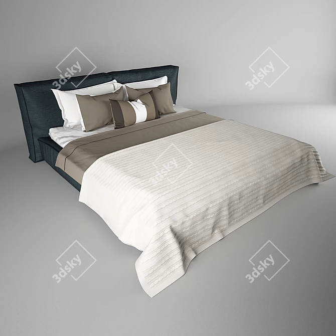 Bonaldo Fluff Bed - Complete Bedding Set 3D model image 1