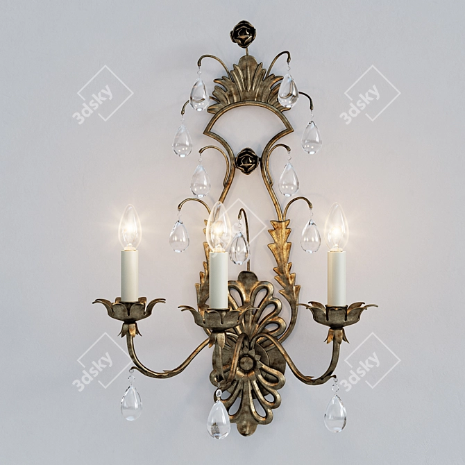 Elegant Vaughan Wall Lamp 3D model image 1