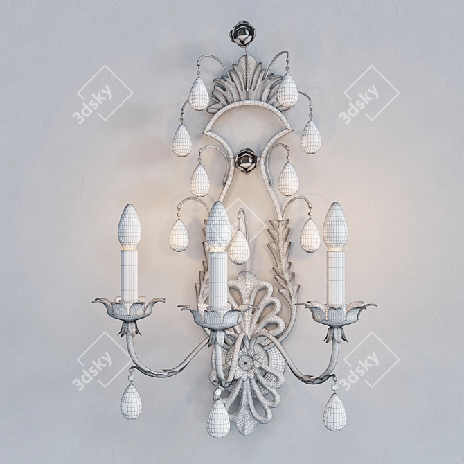 Elegant Vaughan Wall Lamp 3D model image 2