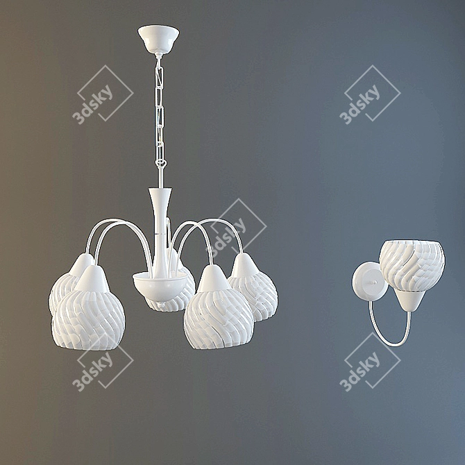 LAMPEX 70296 Chandelier & 70297 Wall Lamp 3D model image 1