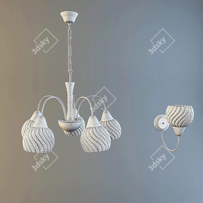 LAMPEX 70296 Chandelier & 70297 Wall Lamp 3D model image 2