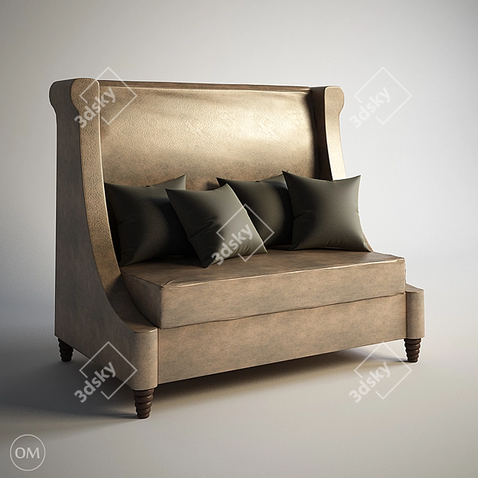 Elegant Martel Sofa: 1120mm x 840mm x 1200mm 3D model image 1