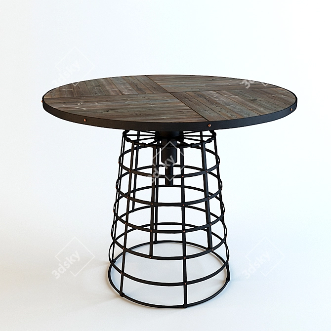 Rustic Reclaimed Wood Table 3D model image 1