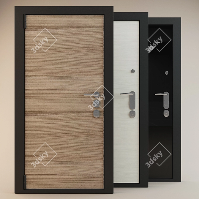 Stylish Front Door - Multiple Textures 3D model image 1