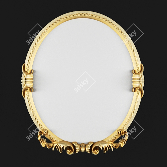 Oval Gold Mirror: Wall Decor Luxury 3D model image 1